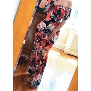 Saint Lucia Dress - Navy/Coral